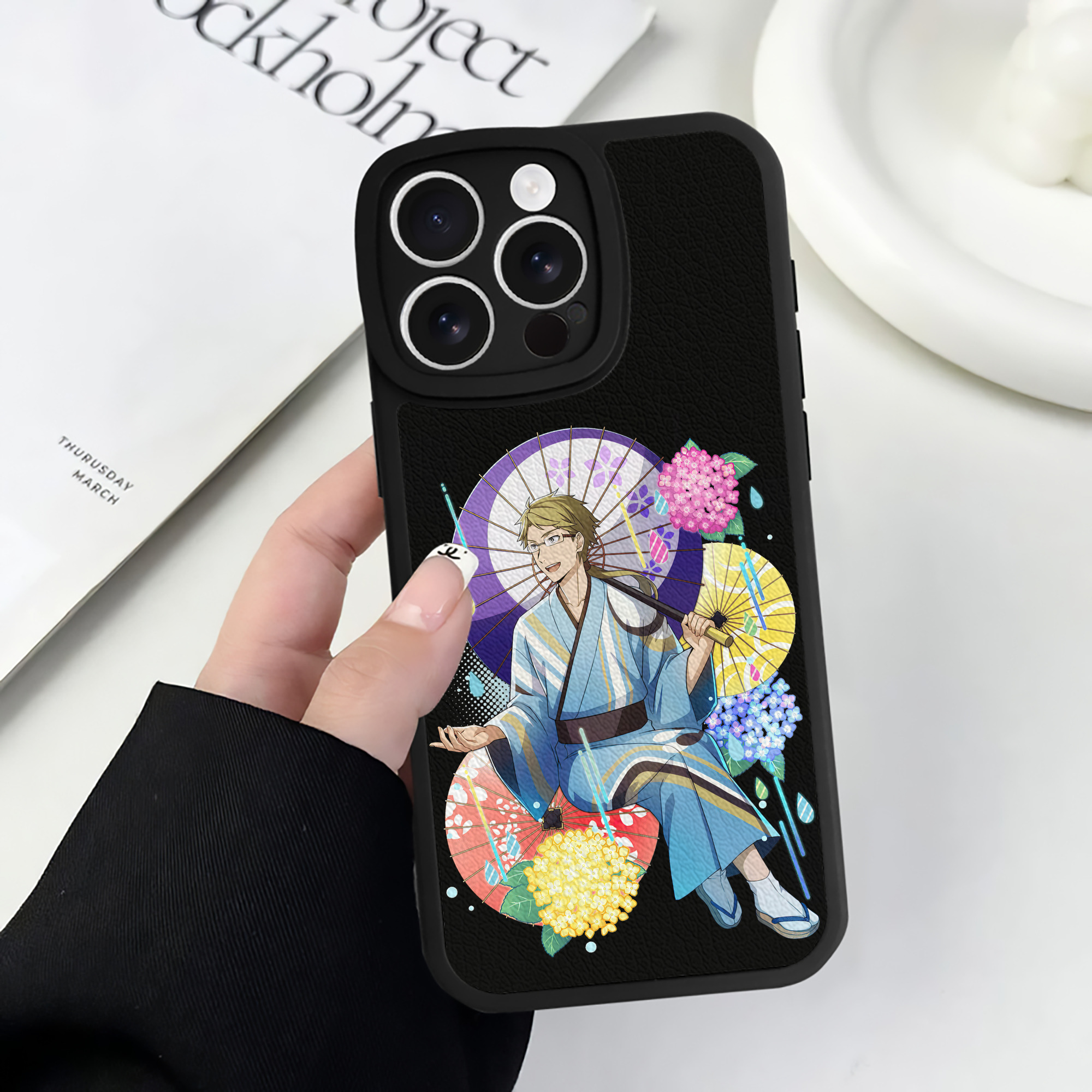 （画像用） 文豪ストレイドッグス Bungo Stray Dogs 【iPhone 16シリーズ対応】シリコンスマホケース（レザー調） 材質：シリコン